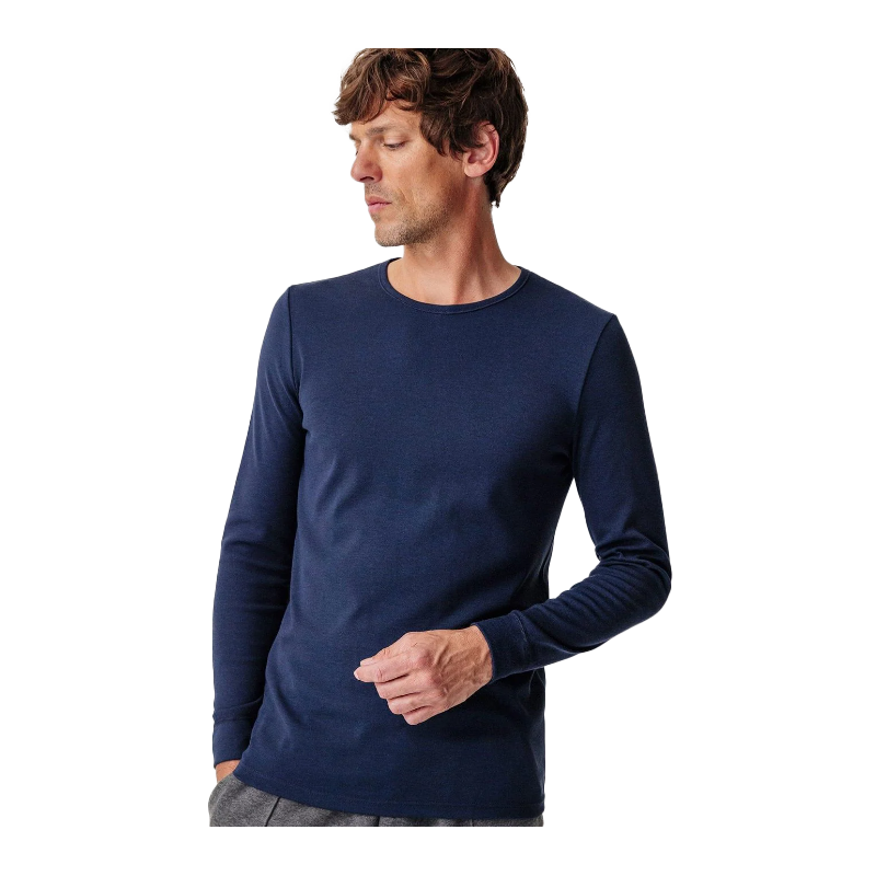 Tee-shirt manches homme longues DAMART 12301 Marine. Vu de face