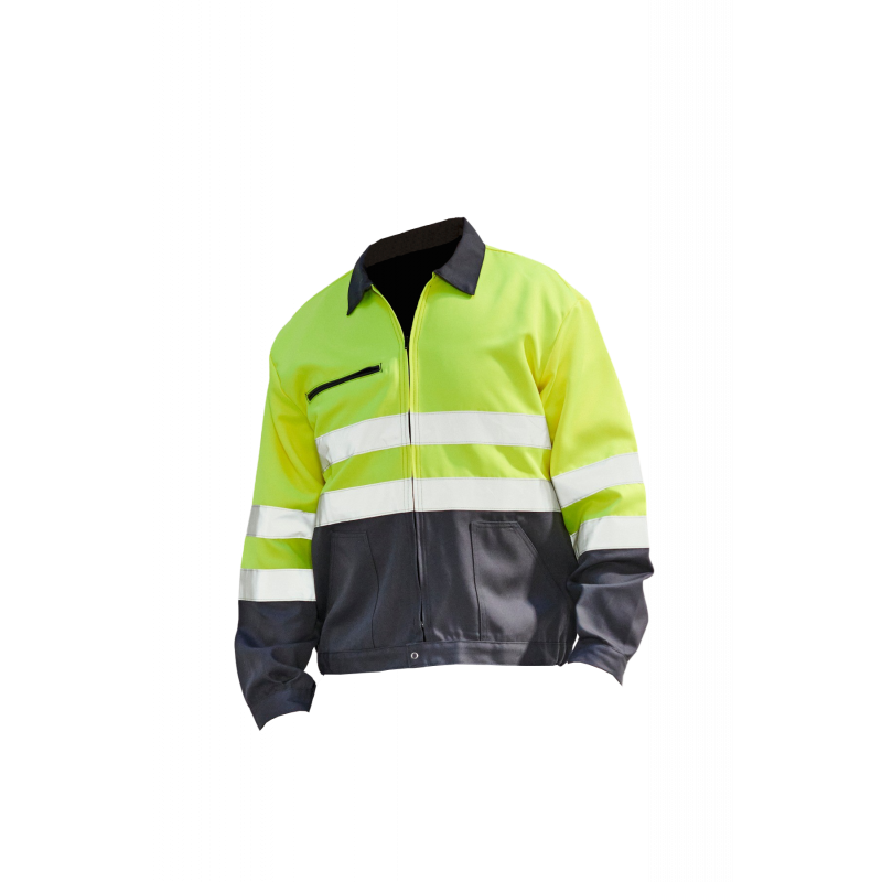 Veste haute visibilité PBV 09HVJ430 Jaune fluo / Gris. Vu de face