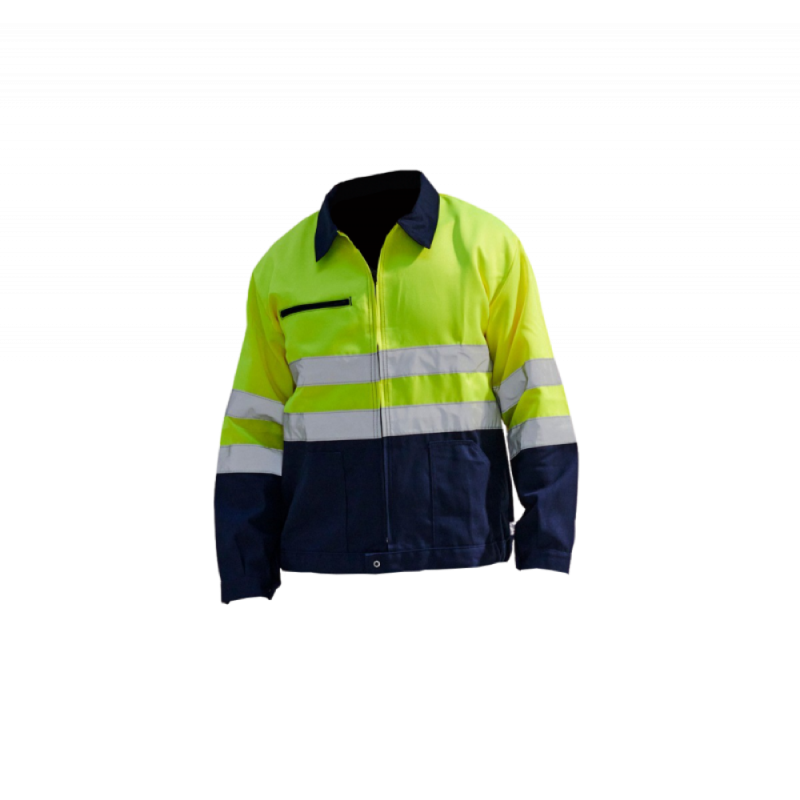 Blouson haute visibilité PBV 09HVJ580 Jaune fluo / Marine. Vu de face