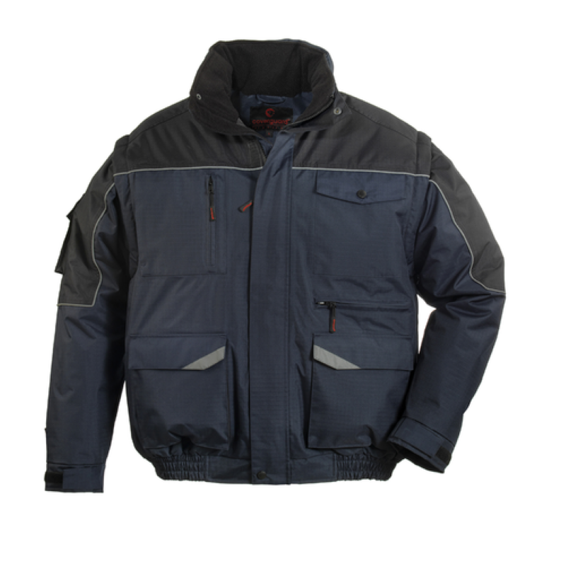 Blouson spécial froid Coverguard 5BMRN Marine / Noir. Vu de face