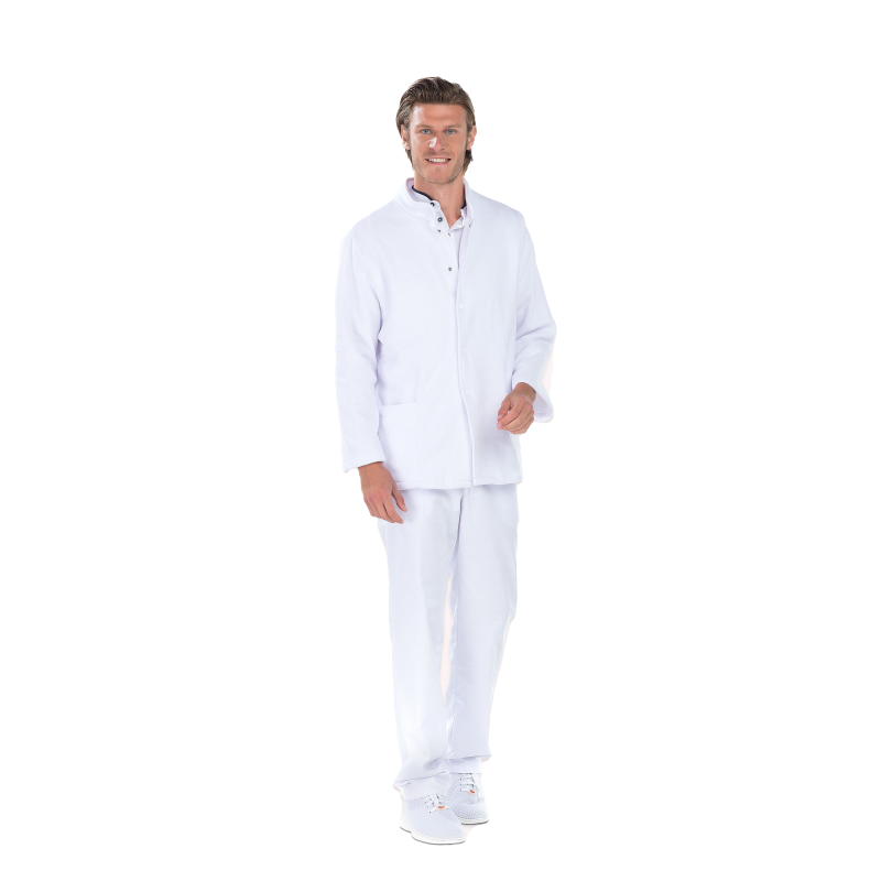Passe-couloir/Veste polaire REMI Raphael Blanc. Vu de face