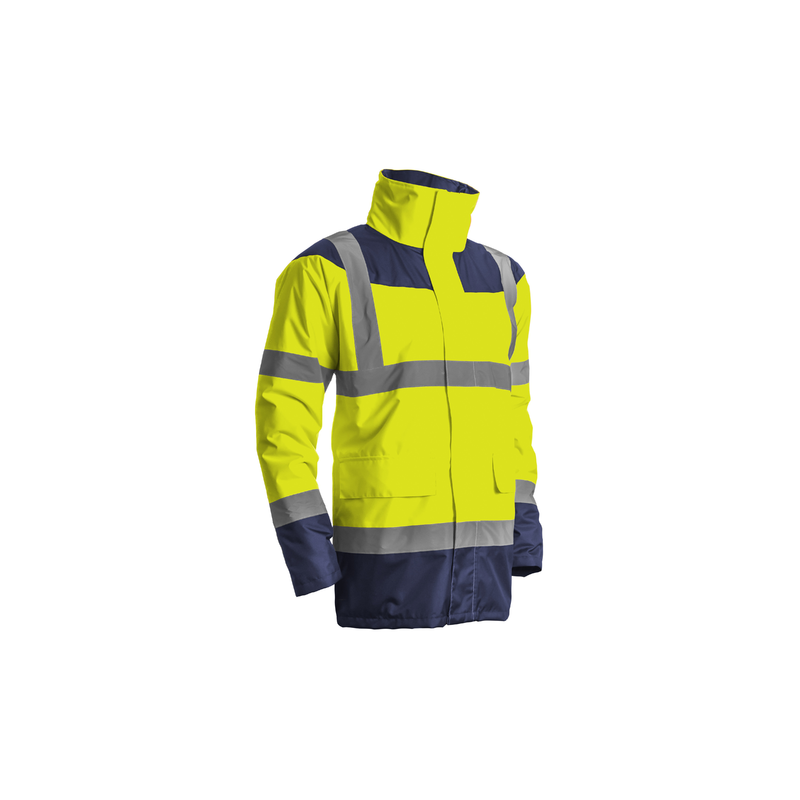 Parka haute visibilité, spécial intempéries Coverguard 7KETY Jaune fluo. Vu de face