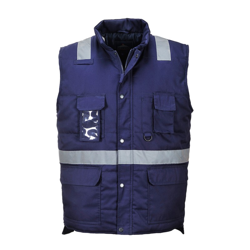 Gilet Portwest F414 Haute visibilité, maintient au chaud Marine. Vu de face