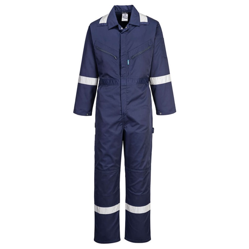 Combinaison haute visibilité Portwest F813 Marine. Vu de face
