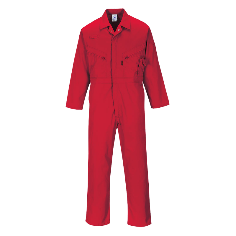 Combinaison de travail simple Portwest C813 Rouge. Vu de face