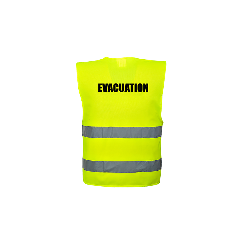 Gilet de sécurité haute visibilité Evacuation COVERGUARD 5NEP16 Jaune fluo. Vu de dos