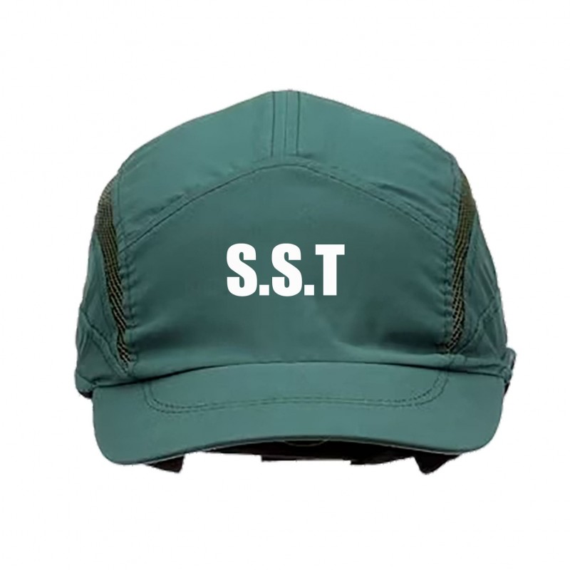 Casquette de protection anti-heurt S.S.T 3M France 2030596 Vert. Vu de face