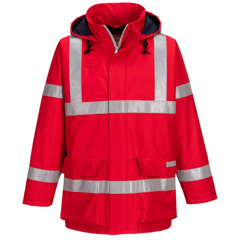 Parka Portwest S785 multirisques + haute visibilité Rouge. Vu de face