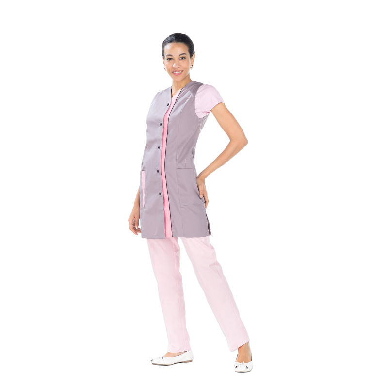 Blouse femme sans manche REMI Lisa Zinc/Orchid. Vu de face