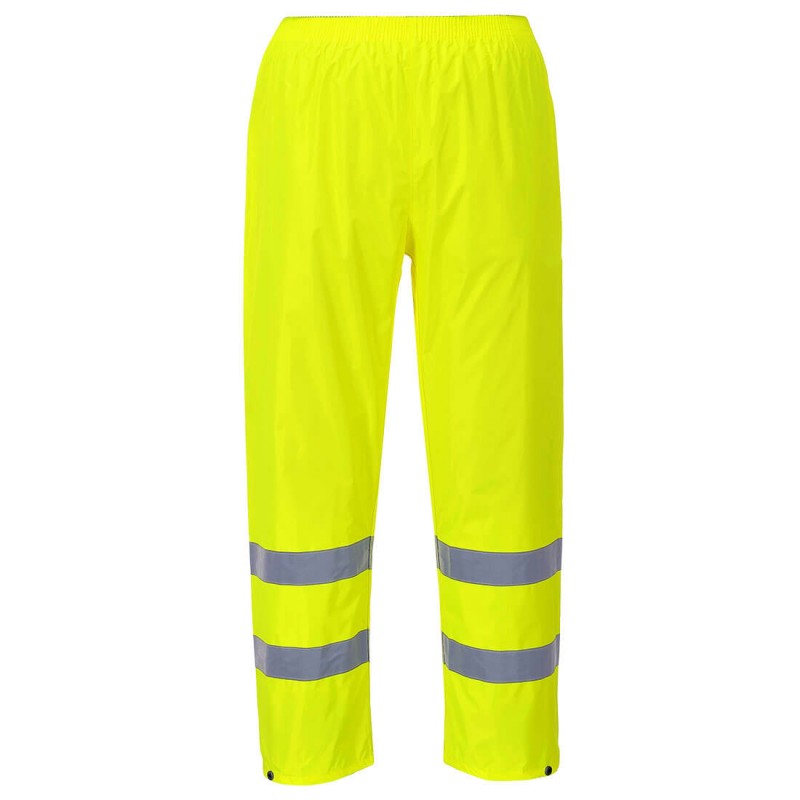 Pantalon Portwest H441 HI-VIS imperméable Haute Visibilité Jaune Fluo. Vu de face