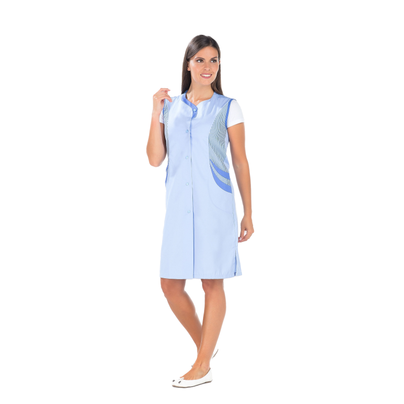 Blouse sans manches REMI Cécile 2582 Ciel/Rayé bleu. Vu de face