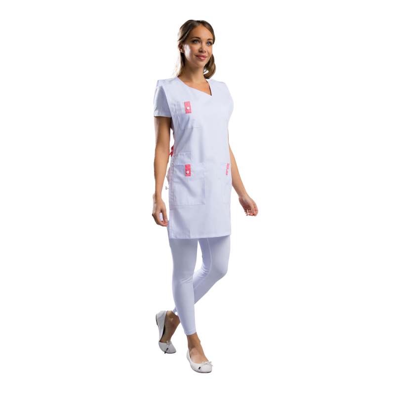 Chasuble femme REMI Alice Blanc/Corail. Vu de face
