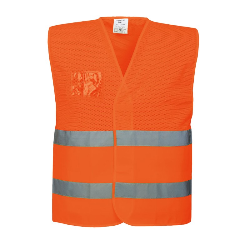 Baudrier Portwest C494 Haute visibilité Orange fluo. Vu de face