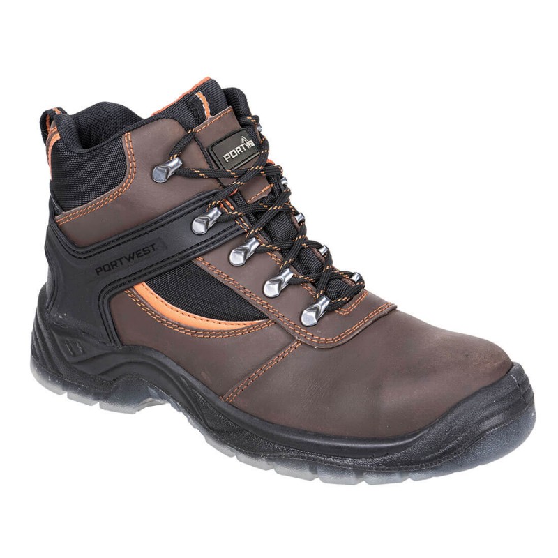 Chaussure de sécurité haute, S3 SRC, Portwest FW69 Noir. Vu de profil