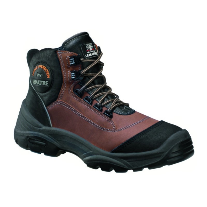 Chaussure de sécurité montante S3 SRC WRU LEMAITRE - BILDER Marron. Vu de profil