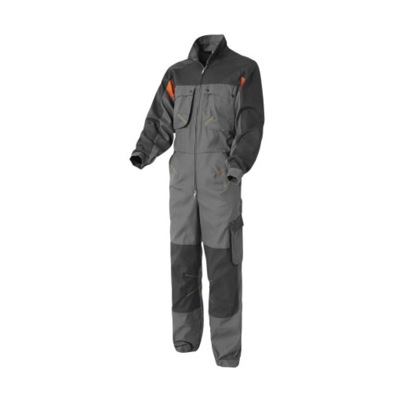 Combinaison de travail Molinel 32744101026 Gris / Carbonne / Orange. Vu de face