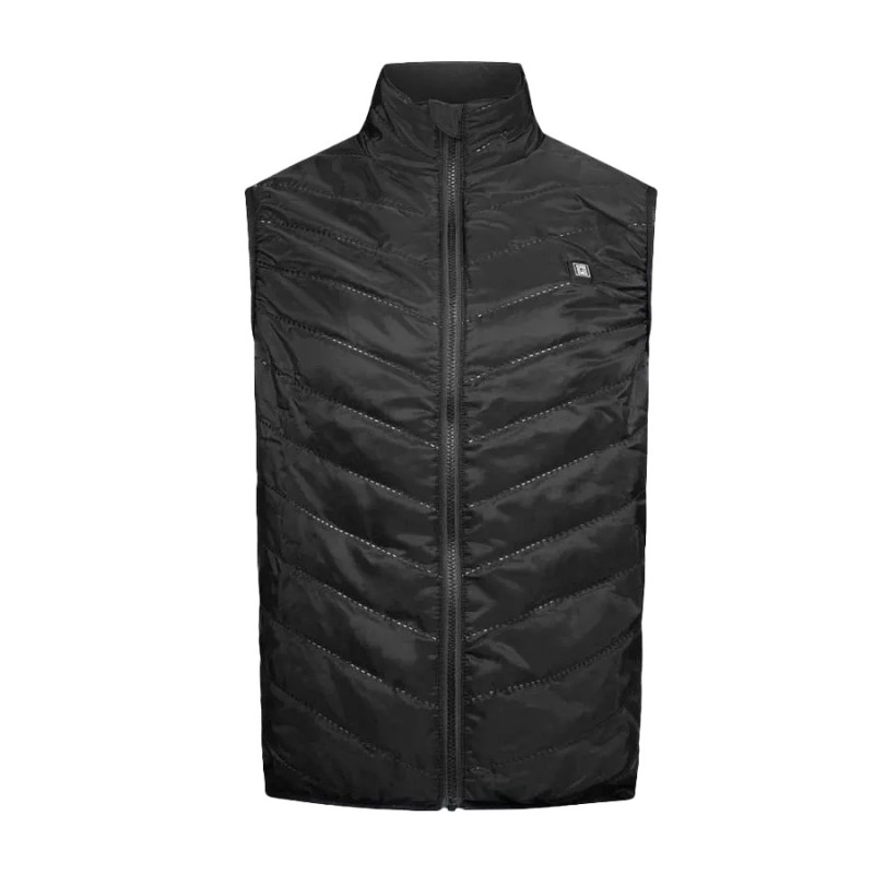 Veste chauffante avec batterie sans manches  et coupe vent G-HEAT - HV02 Noir. Vu de face