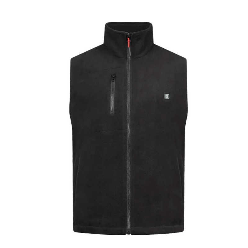Polaire chauffante avec batterie sans manches et coupe vent G-HEAT - HV03 Noir. Vu de face