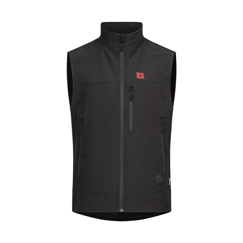 Gilet sans manches chauffant pour Homme, imperméable et coupe-vent G-HEAT HV11 Noir. Vu de face