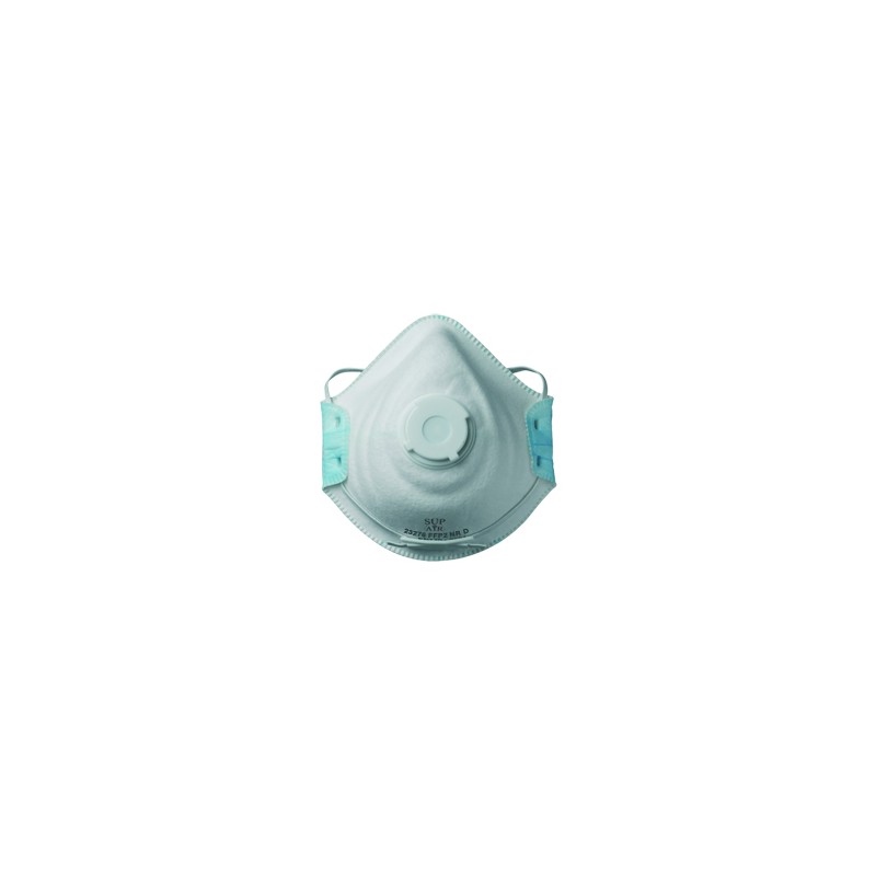Demi-masque en polypropylène préformé coque avec valve COVERGUARD MO23276 Blanc/bleu
