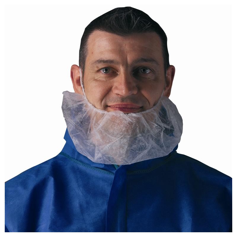 Couvre-barbe blanc double élastique - Boite de 100 COVERGUARD MO45540 Blanc