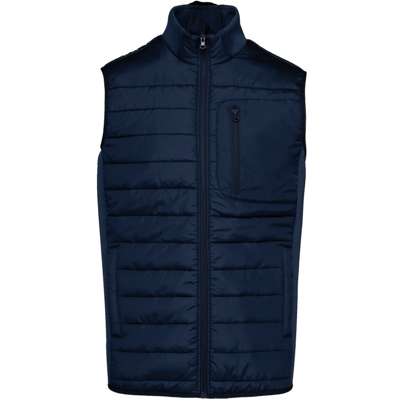 Bodywarmer matelassé en polyester/élasthanne imperméable TOP TEX - K6170 Marine. Vu de face