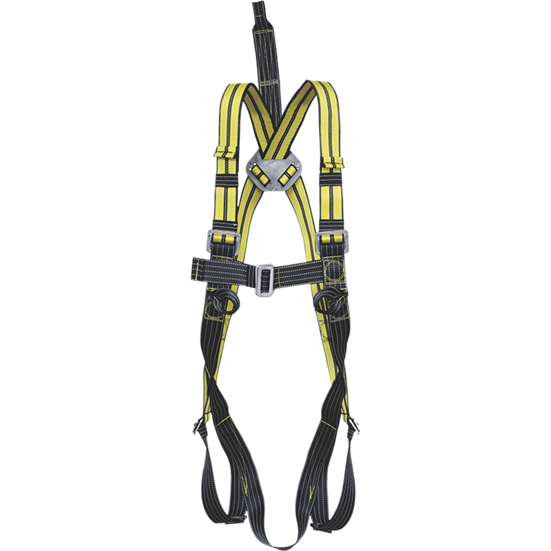 Harnais antistatique avec 2 points d'accrochage KRATOS SAFETY - FA1010900 Noir/jaune. Vu de face