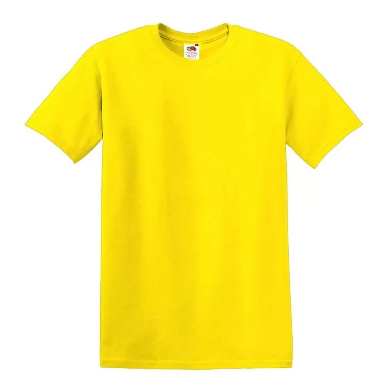 Tee shirt manches courtes Fruit Of The Loom SC190 Jaune. Vu de face