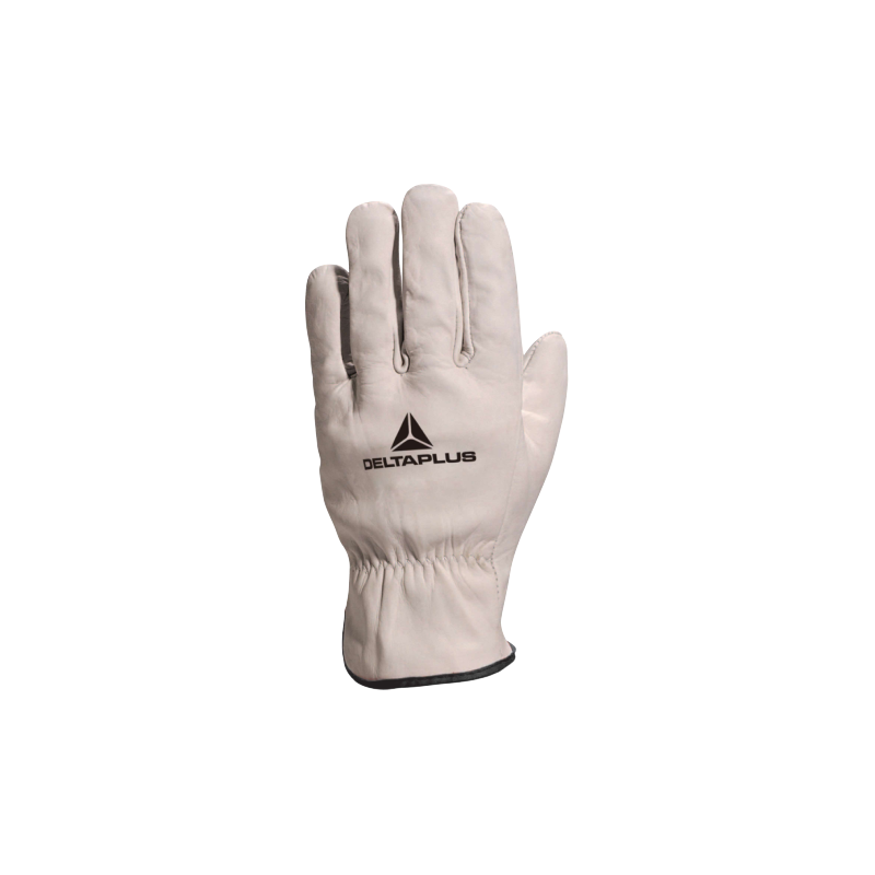 Gant de maitrise tout cuire pleine fleur pour travaux secs DELTA PLUS - FBN49 Blanc. Vu dos de la main