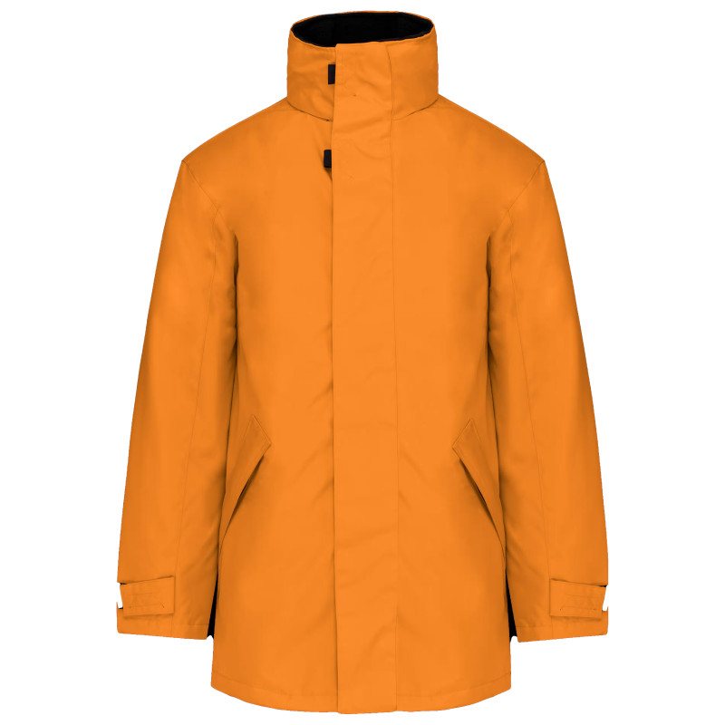 Parka pour hommes en polyester avec doublure matelassée Orange. Vu de face