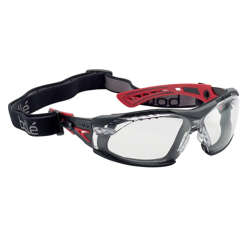 Lunettes de protection hybride pour intérieur BOLLE SAFETY - RUSHPFSPSI Noir/rouge