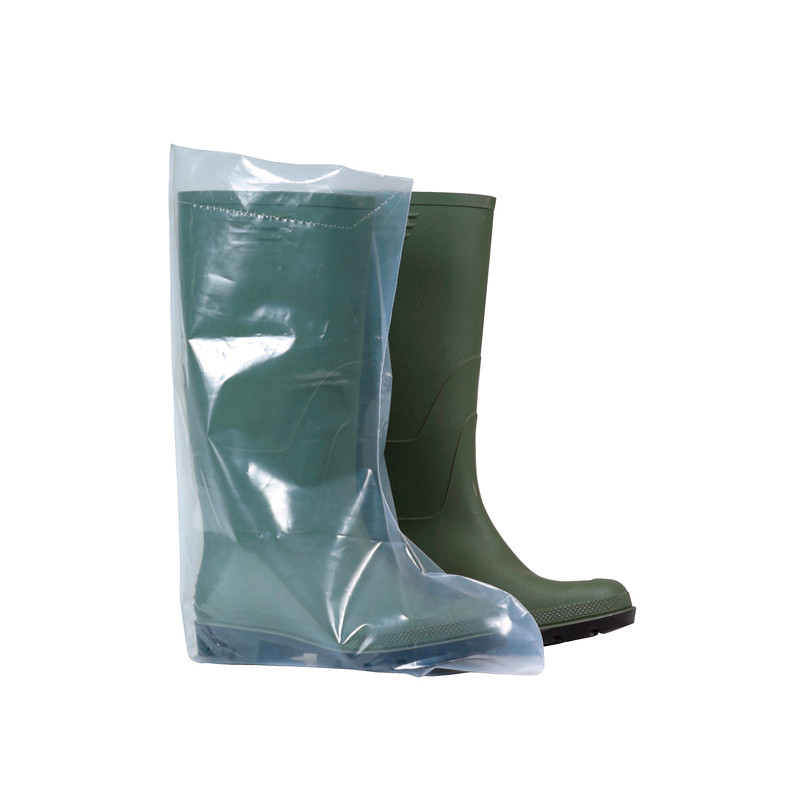 Sur botte transparent étanches en polyéthylène COVERGUARD MO45255. Vu de profil
