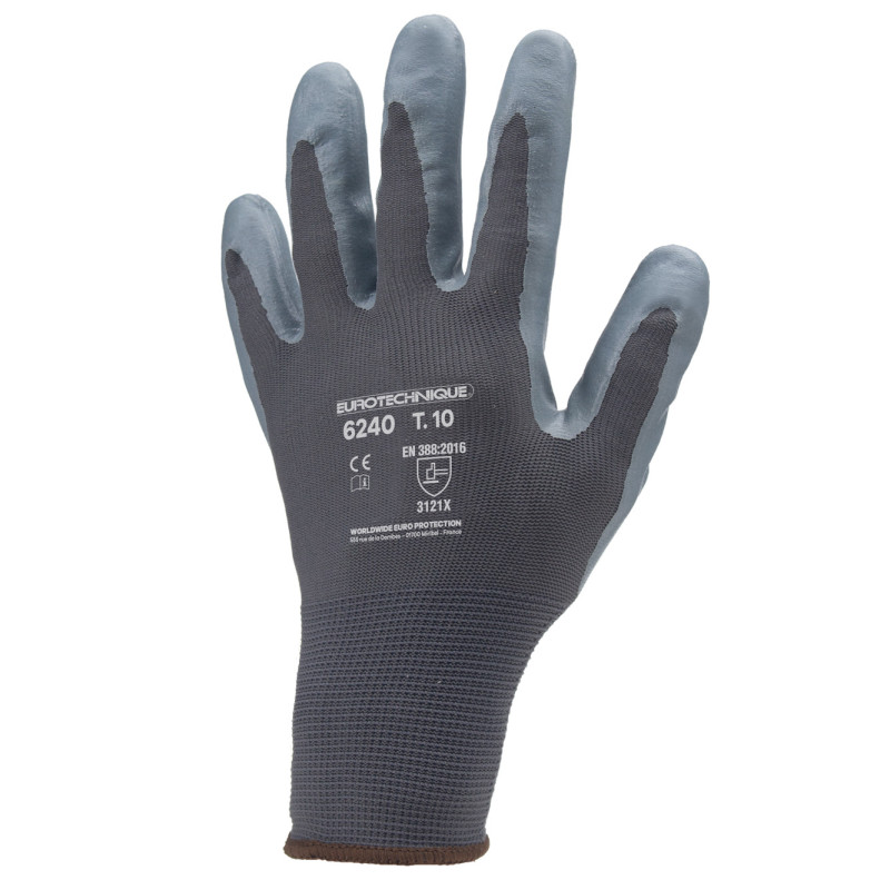 Gants en tricots sans couture en polyamide pour manutention et travaux de précision COVERGUARD MO6240 Gris