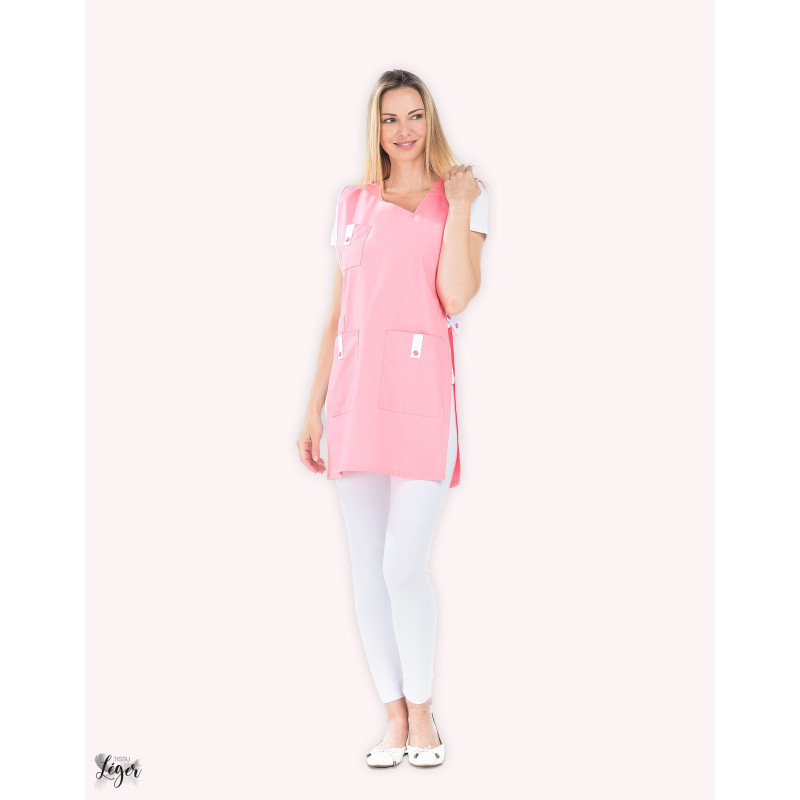 Chasuble femme REMI Alice Corail/blanc. Vu de face