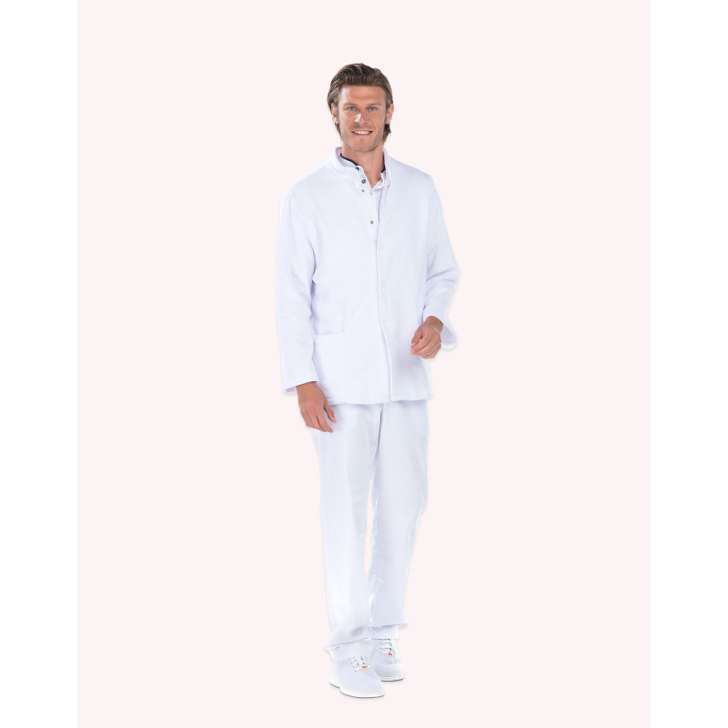 Passe-couloir/Veste polaire REMI Raphael Blanc. Vu de face