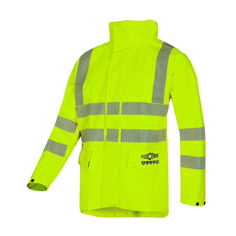 Parka imperméable, haute visibilité et antistatique SIOEN - Wilkie Jaune fluo. Vu de profil