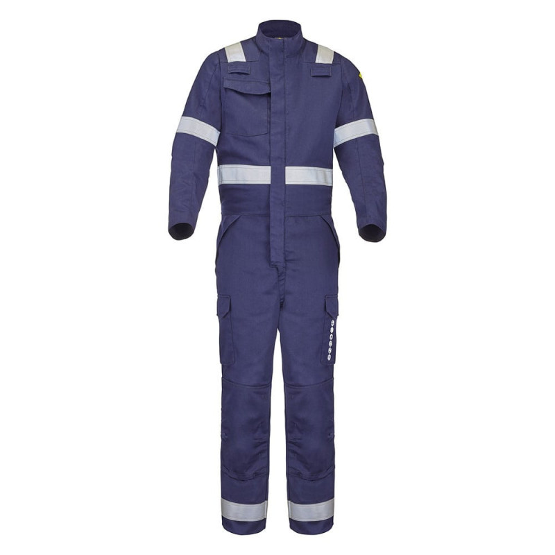 Combinaison multirisques, haute visibilité Cepovett OUDIMA Bleu marin. Vu de face