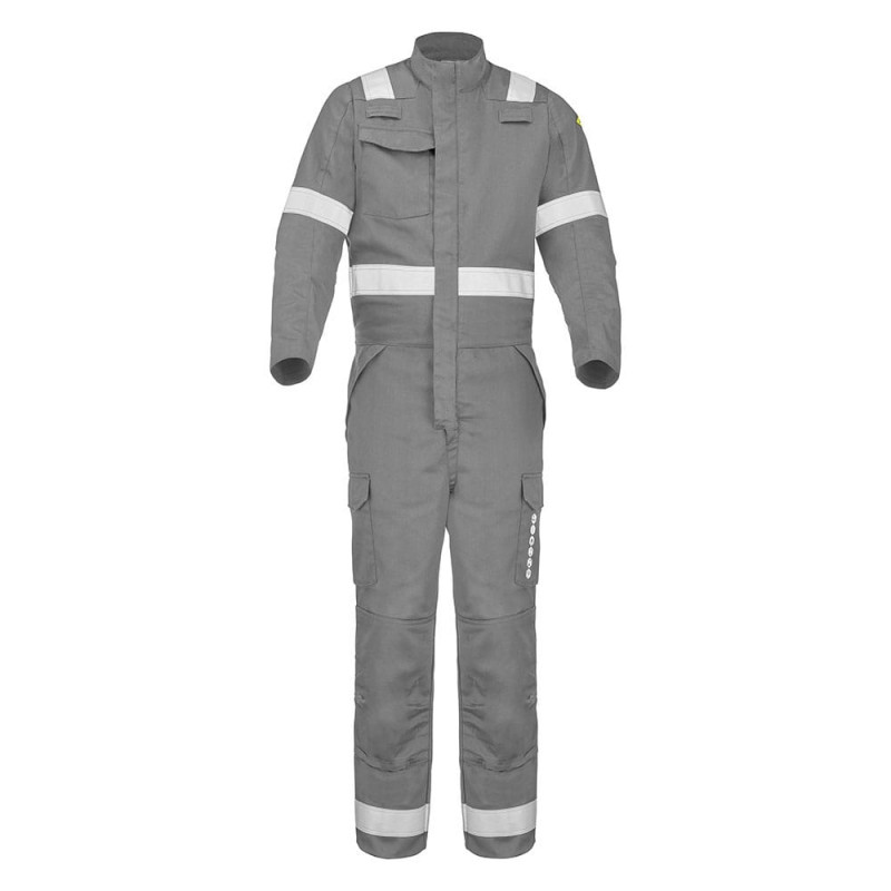 Combinaison multirisques, haute visibilité Cepovett PARUMA Gris. Vu de face