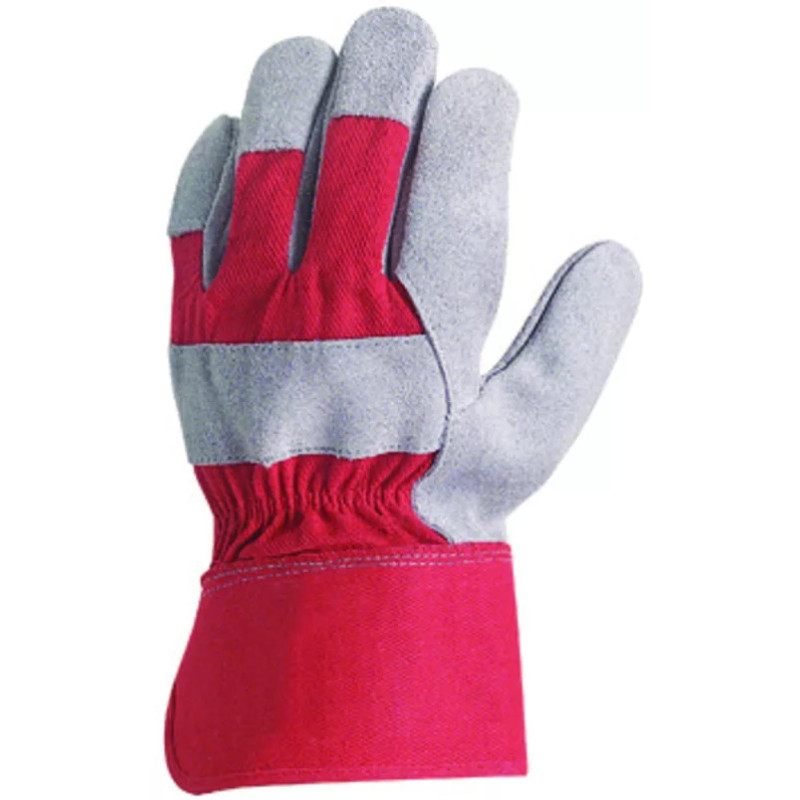 Gants croûte vachette toile renforcée ACTIVE GEAR S6180. Vu du dos de la main