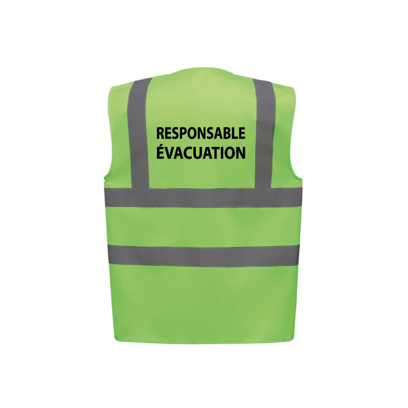 Gilet de sécurité haute visibilité Responsable évacuation COVERGUARD MO70262 Vert fluo