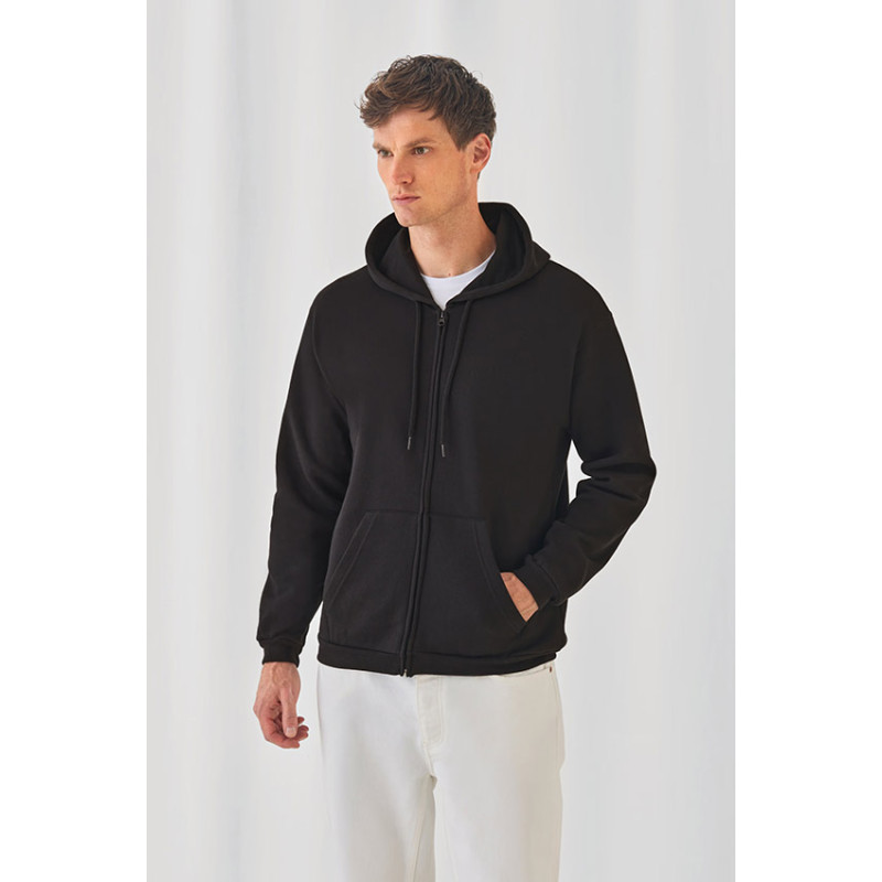 Sweat-shirt à capuche zippé B&C ID205 – Marine | Sweat confortable et résistant pour professionnels et loisir