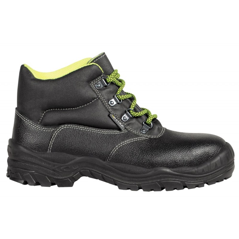 Chaussures de sécurité haute en cuir S3 SRC COFRA RIGA Noir. Vu de côté