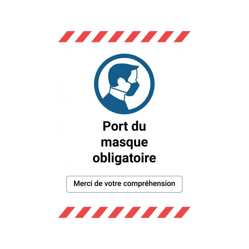 Signalétique autocollant " PORT DU MASQUE OBLIGATOIRE"