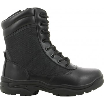 Chaussure montante antidérapante en cuir SRA HRO Safety Jogger TACTIC Noir. Vu de côté