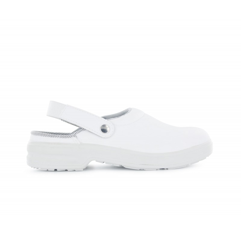 Sabot professionnel SRC NORDWAYS SILVO Blanc. Vu de profil