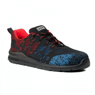 Basket de sécurité S1P SRC Coverguard OTAVITE Noir/Bleu/Rouge. Vu de profil