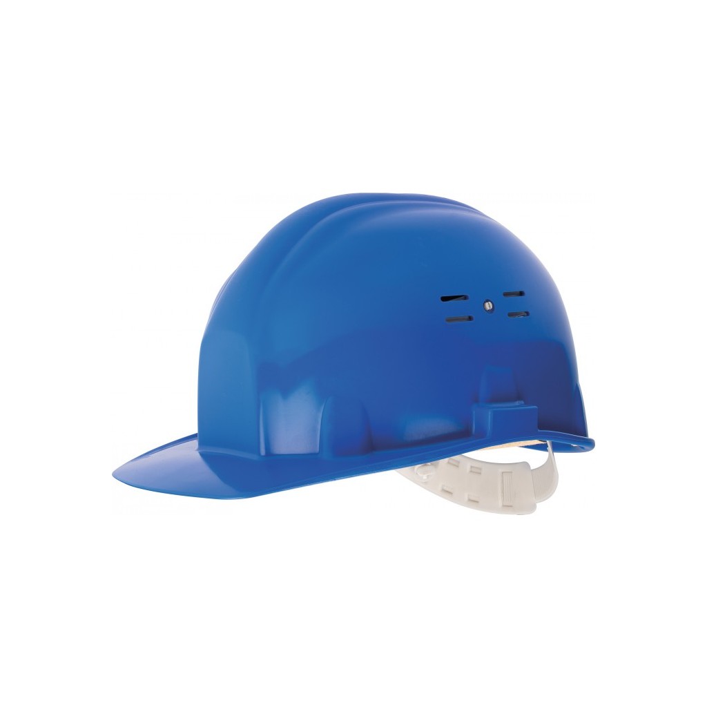 Casque de chantier bleu avec serre-nuque réglable