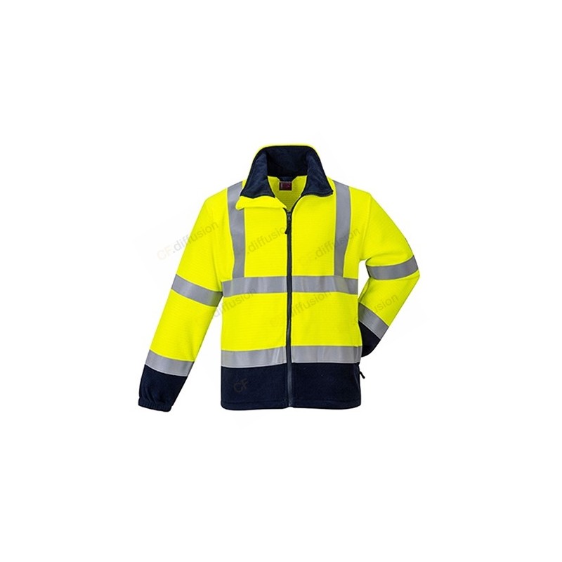 Polaire Portwest FR31 MODAFLAME Haute visibilité multirisques Jaune fluo. Vu de face