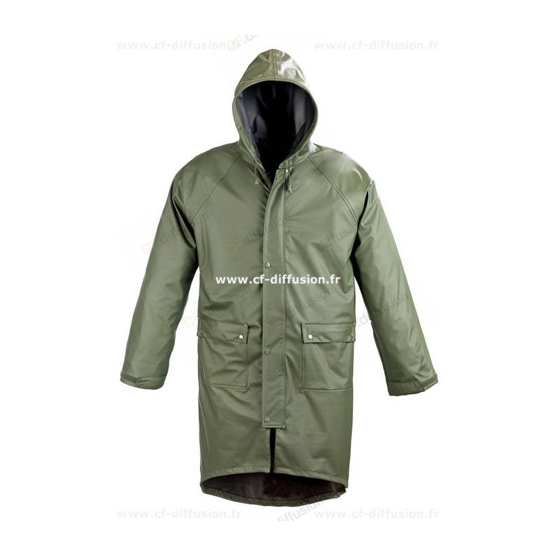 Manteau de pluie imperméable Coverguard MO50305 Vert. Vu de face