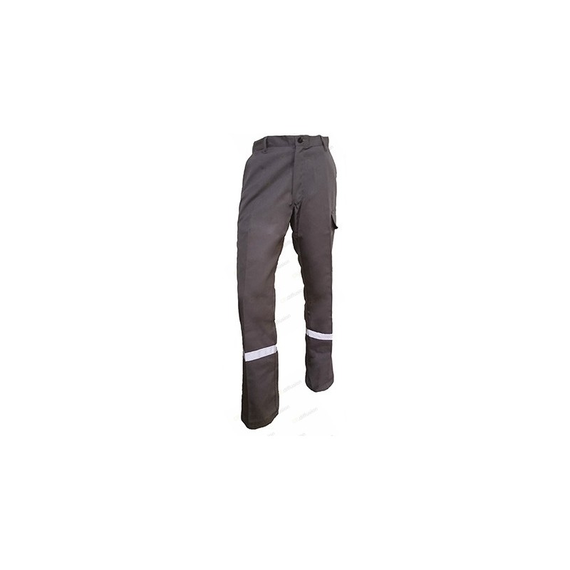 Pantalon ATEX, bandes rétroréfléchissantes CF DIFFUSION Gris. Vu de face